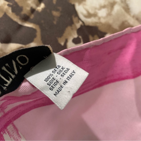 Valentino pink floral silk scarf